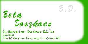 bela doszkocs business card